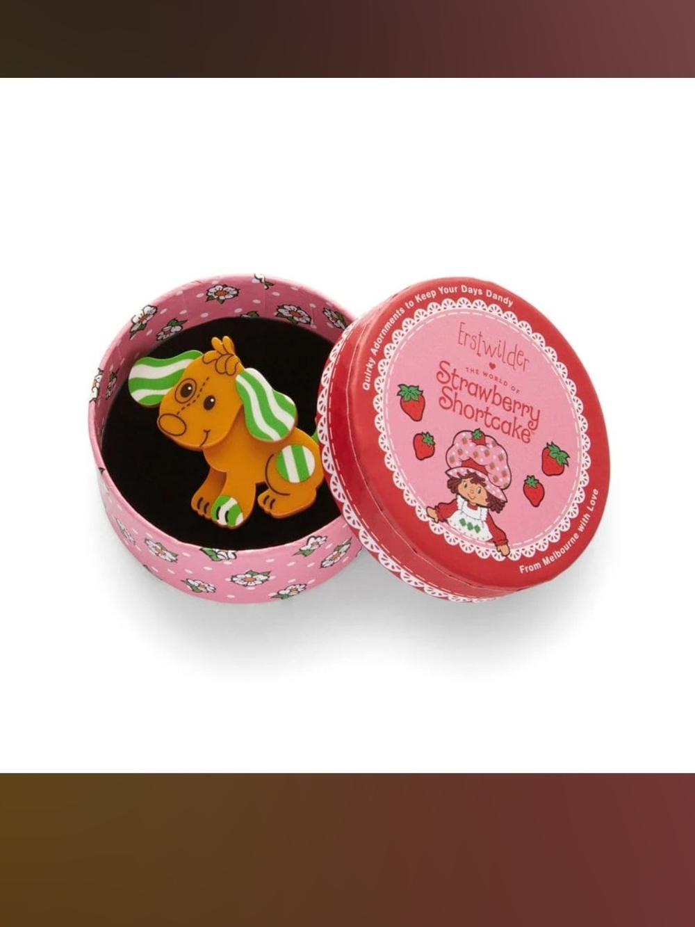 Erstwilder Strawberry Shortcake Dog Pupcake Mini Brooch